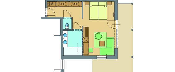 Plan - Zimmerskizze Kornblumensuite