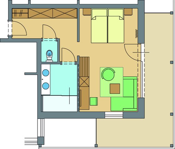 Plan - Zimmerskizze Kornblumensuite