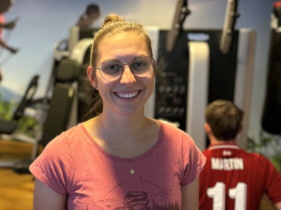 Doris Zottler, die Freundin von Martin Fasching im Fitnessraum.