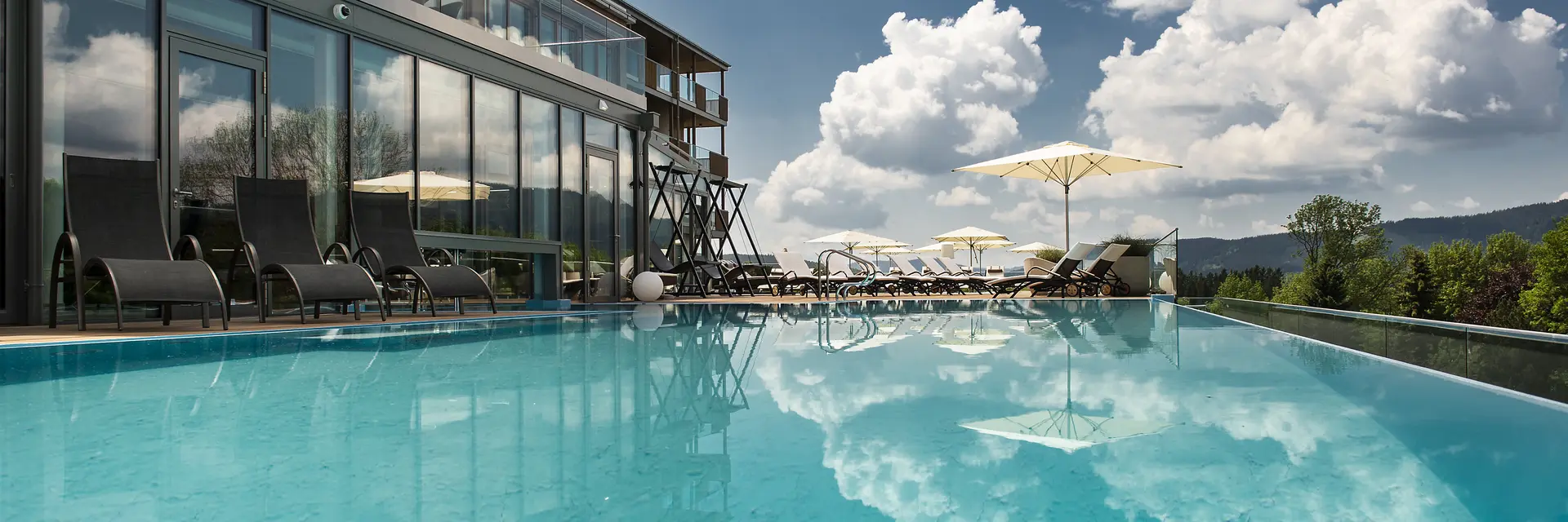 Infinity Außenpool Dorfhotel Fasching